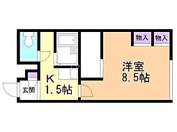 レオパレススペースレオ96A 1Kの間取図画像