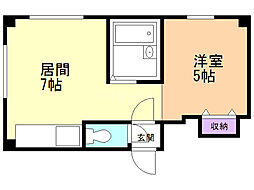 コーポラス斉和 1DKの間取図画像