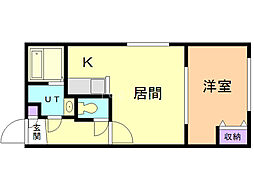 ルクル21 1LDKの間取図画像