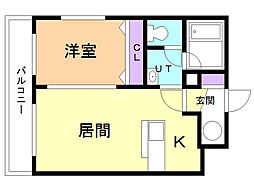 MAHALOOHASHIHOKUDAI 1LDKの間取図画像