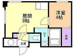 NORTHPOLE北12条 1LDKの間取図画像