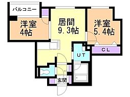 クラッセ札幌シティアクシアサウステラス 2LDKの間取図画像