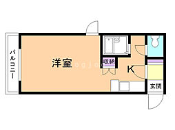 ルーベン・クラッセ 1Kの間取図画像