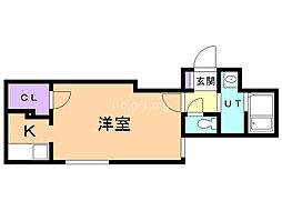 ボヌール17 1Kの間取図画像