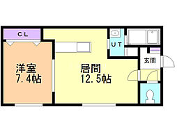 RJNorth23 1LDKの間取図画像