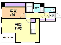 ラ・クラッセ札幌ステーションラフィーネ 1LDKの間取図画像