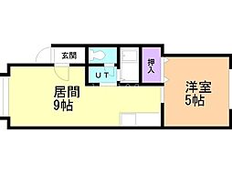 メゾンドール2 1LDKの間取図画像