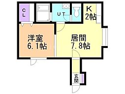 パレットコート・L 1LDKの間取図画像