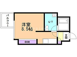 プライマル札幌北18条 ワンルームの間取図画像