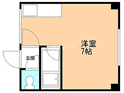 シンエービル ワンルームの間取図画像