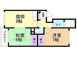 シャトー32 2LDKの間取図画像