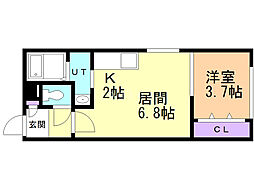 スマイル北10イースト 1LDKの間取図画像