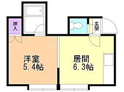 ラ・メゾン22 1DKの間取図画像