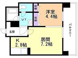 GRANDEFILA2 1LDKの間取図画像