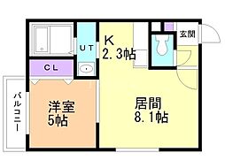 スリーナインXY 1LDKの間取図画像