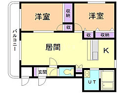 ファイン6・8 2LDKの間取図画像