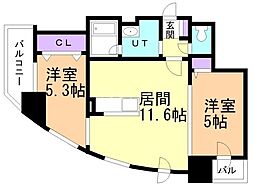 partire創成イースト 2LDKの間取図画像