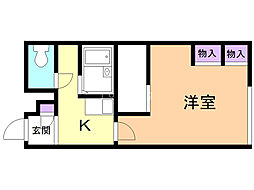 レオパレスSK8 1Kの間取図画像