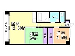 第17松井ビル 2LDKの間取図画像