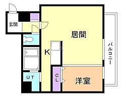 サムティレジデンスN23 1LDKの間取図画像