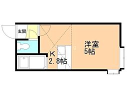 PLAZAIN北32A 1Kの間取図画像