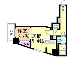 クレア北24条 1LDKの間取図画像