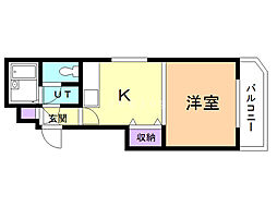 N216 1DKの間取図画像