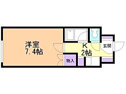 メゾン-12 1Kの間取図画像