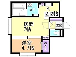 カノア 1LDKの間取図画像