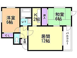 SK麻生36 2LDKの間取図画像