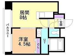 プライム・アーバン北11条 1LDKの間取図画像