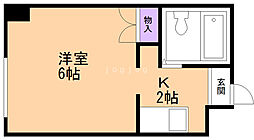 藤井ビル北14条 1Kの間取図画像