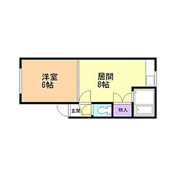 アンカー202 2階1LDKの間取り