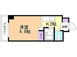 メゾンクレスト北大前II 8階1Kの間取り