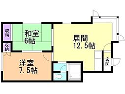アーバンハウス23 2LDKの間取図画像