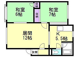 セトルA 2LDKの間取図画像