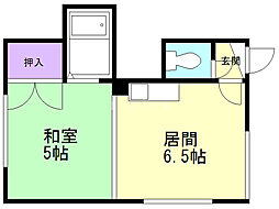 一光ハイムA 1DKの間取図画像
