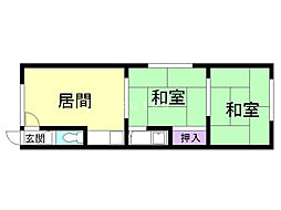 広井ビル 2LDKの間取図画像