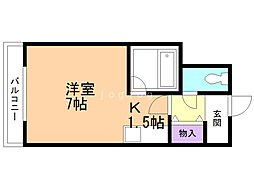 ジョイフル札幌 6階1Kの間取り
