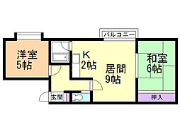 ドムール26 2LDKの間取図画像