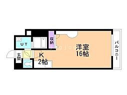 クレステージ北32 1Kの間取図画像