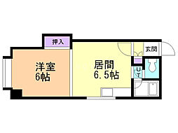 グランドビル 1DKの間取図画像