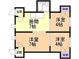 プラザイン307 3DKの間取図画像