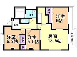 ノーブル66 3LDKの間取図画像