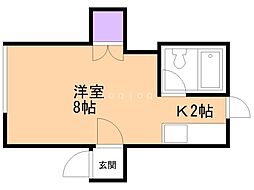 ミカホパナハイツ 1Kの間取図画像