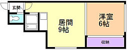 ケンタク北16条ビル 1LDKの間取図画像