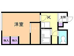 レオパレスNE469 1Kの間取図画像
