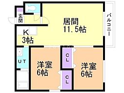 間取図画像 2LDK
