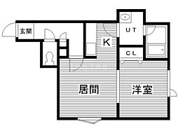 グランデ23 1LDKの間取図画像