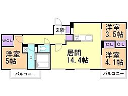 ラグランジュ元町 3LDKの間取図画像